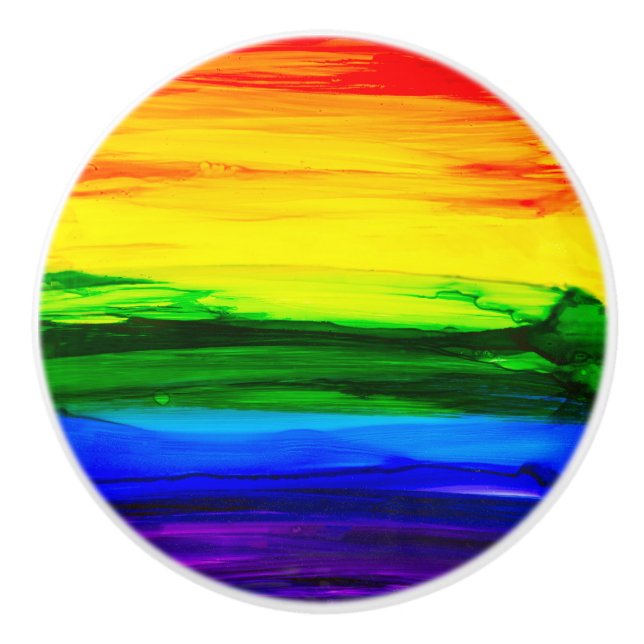 Rainbow Alcohol Bläck Abstrakt Knopp (Framsidan)