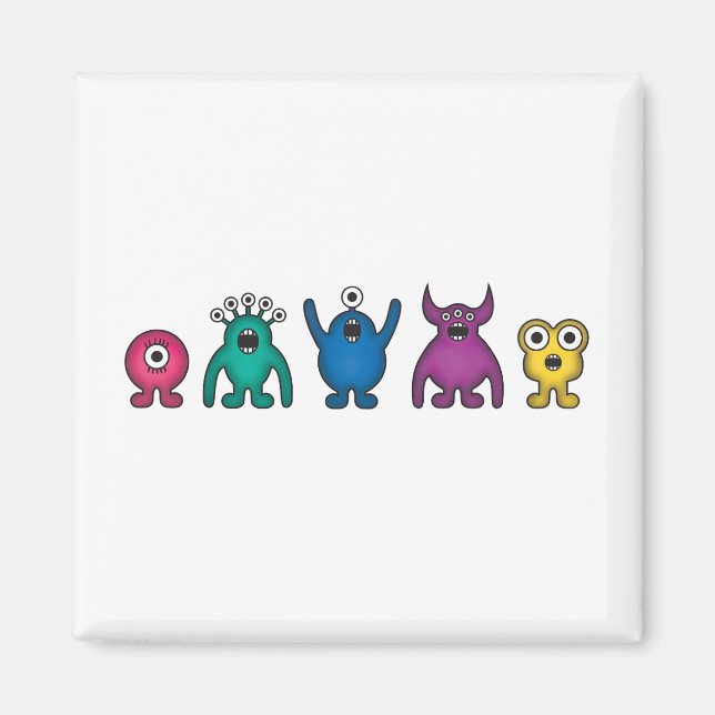 Rainbow Alien Monsters Magnet (Framsidan)