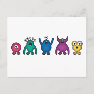 Rainbow Alien Monsters Vykort