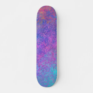 Rainbow Alkohol Bläck, ljusfärgstark Abstrakt Mini Skateboard Bräda 18,5 Cm