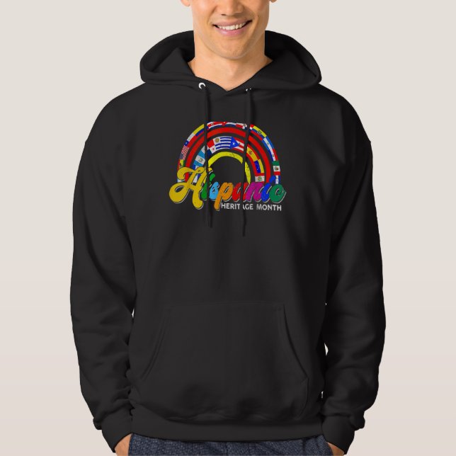 Rainbow All Land Flaggor National Hispanic Heri Hoodie (Framsida)
