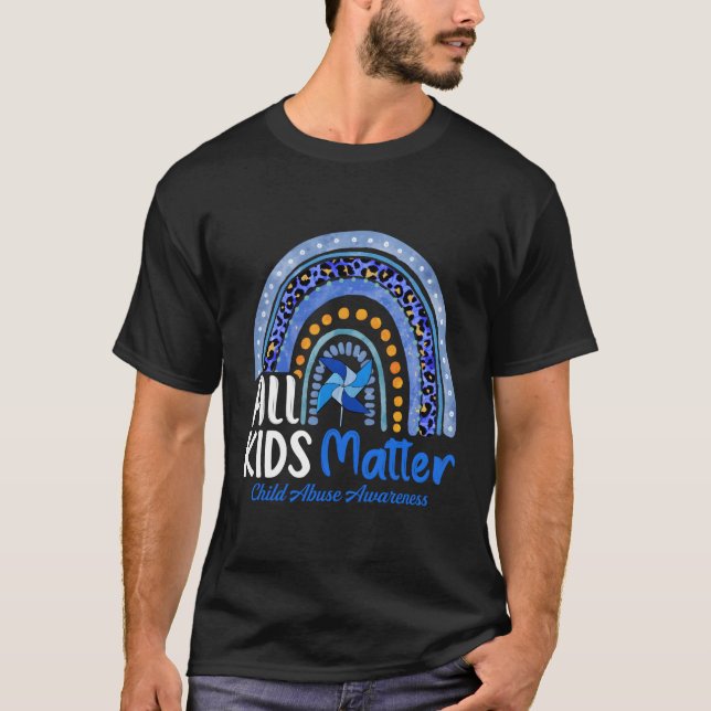 Rainbow AllMatter Wheel Child Abuse Awareness T Shirt (Framsida)