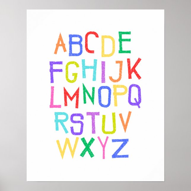 Rainbow Alphabet Kids Nursery Playroom Poster (Framsidan)