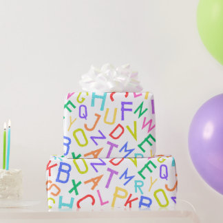 Rainbow Alphabet Soppa ABC Kids Wrapping Papper Presentpapper