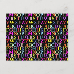 Rainbow Alphabet Vykort