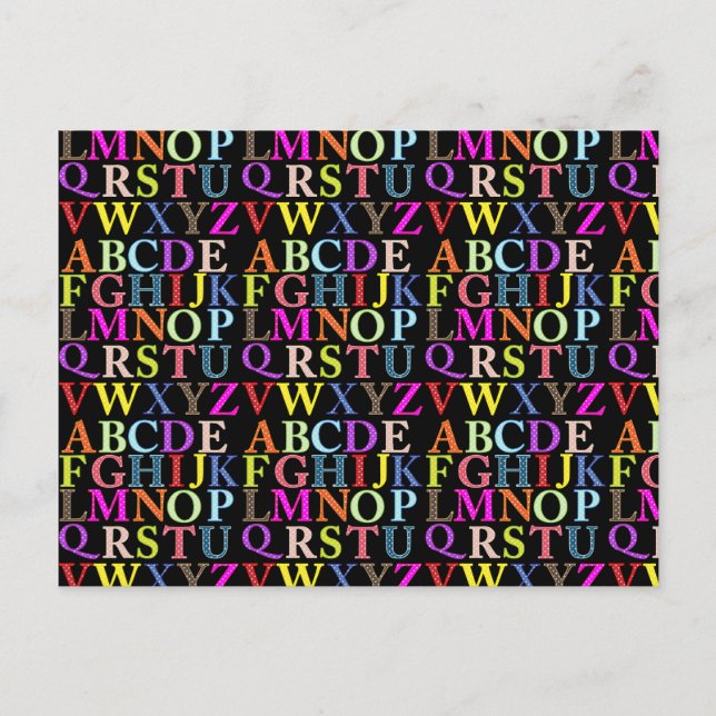 Rainbow Alphabet Vykort (Framsida)