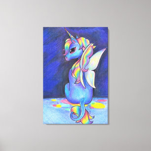 Rainbow Älva Unicorn Canvastryck