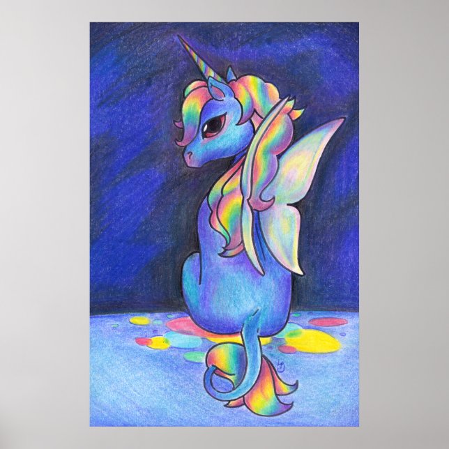 Rainbow Älva Unicorn Poster (Framsidan)