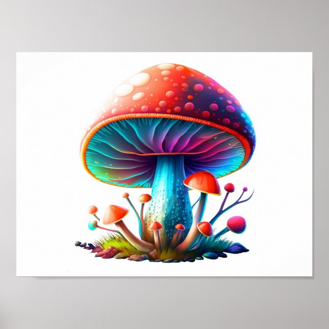 Rainbow Amanita Muscaria Poster (Framsidan)