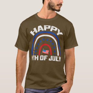 Rainbow America American Flagga Patriotic 4:e Jul T Shirt