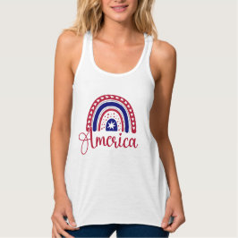 Rainbow America Linne Med Racerback