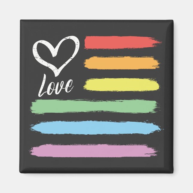 Rainbow American Flagga LGBT Magnet (Framsidan)