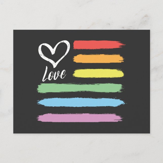 Rainbow American Flagga LGBT Vykort (Framsida)