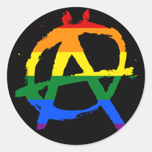 Rainbow Anarchy Sticker Runt Klistermärke