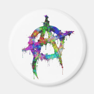 Rainbow Anarchy Symbol Magnet