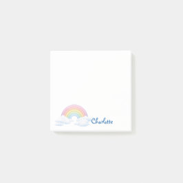 Rainbow and Clouds With Your Name Post-it Block