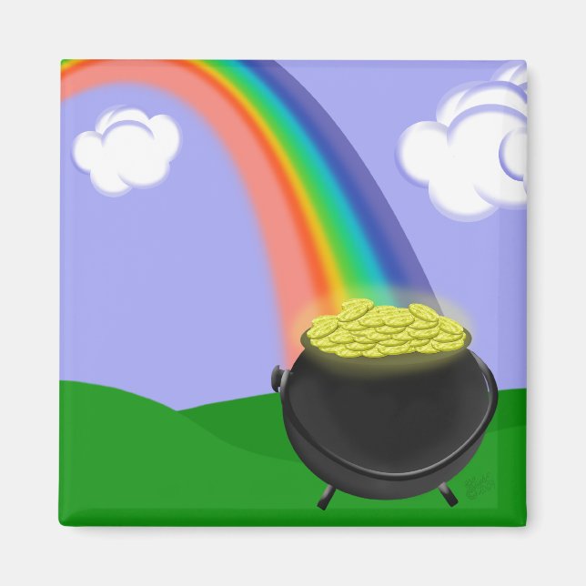 Rainbow and Pot of Guld Magnet (Framsidan)