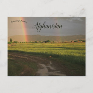 Rainbow and Rural Scene Afghanistan Vykort