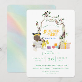 Rainbow and Sunshine Bonjour Baby Shower Inbjudningar