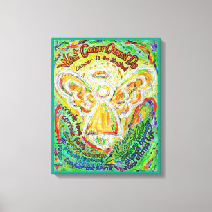 Rainbow Angel Cancer kan inte Dikt Canvas Art Prin