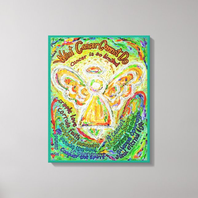 Rainbow Angel Cancer kan inte Dikt Canvas Art Prin (Framsida)