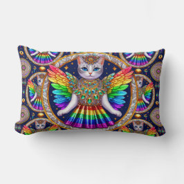 Rainbow Angel Cat Lumbarkudde