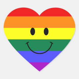 Rainbow Ansikte Hjärtformat Klistermärke
