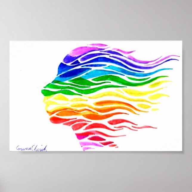 Rainbow ansikte poster (Framsidan)