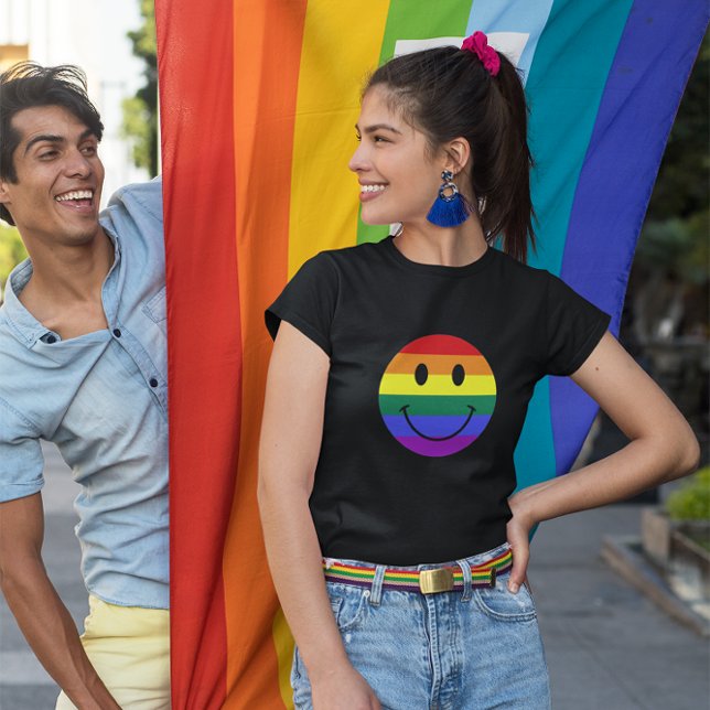 Rainbow Ansikte T-shirt (Retro Style)