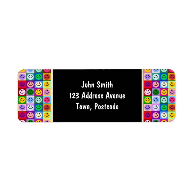 Rainbow ansikte-torg returadress etikett (Framsidan)