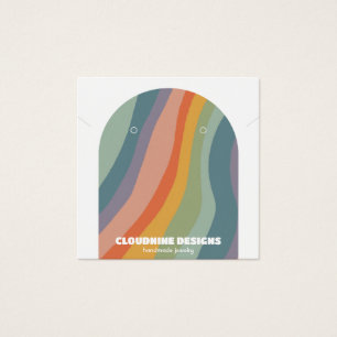 Rainbow Arch Earring Necklace Jewelry Visning Card Fyrkantigt Visitkort