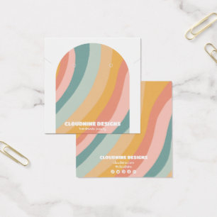 Rainbow Arch Earring Necklace Jewelry Visning Card Fyrkantigt Visitkort