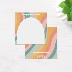 Rainbow Arch Earring Necklace Jewelry Visning Card Fyrkantigt Visitkort