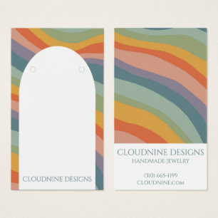 Rainbow Arch Earring Necklace Jewelry Visning Card Visitkort