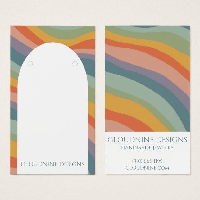 Rainbow Arch Earring Necklace Jewelry Visning Card Visitkort (Framsida & baksida)