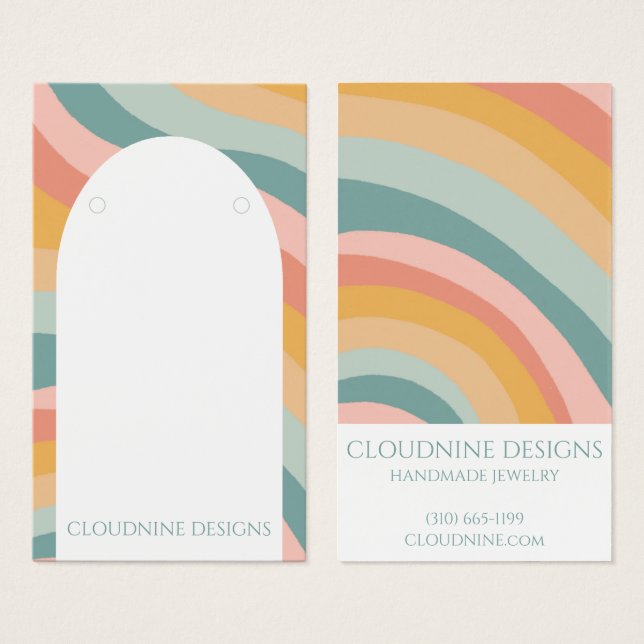 Rainbow Arch Earring Necklace Jewelry Visning Card Visitkort (Framsida & baksida)