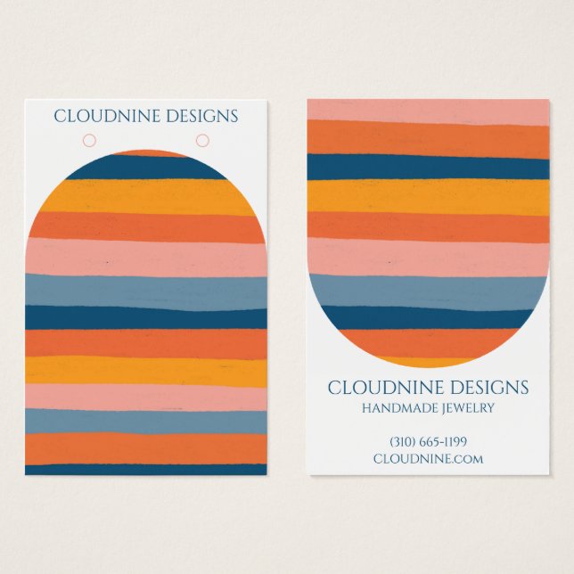 Rainbow Arch Earring Necklace Jewelry Visning Card Visitkort (Framsida & baksida)