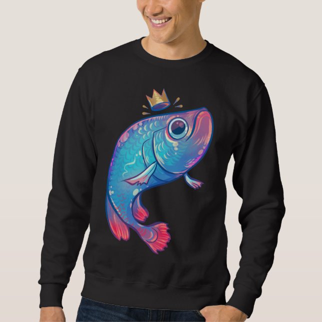 Rainbow Arowana Fish 378 Lång Ärmad Tröja (Framsida)
