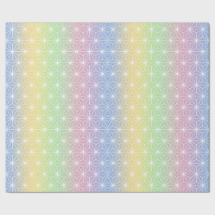 Rainbow Asanoha Twinkling Geometric Stars Presentpapper