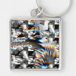 Rainbow Assault Keychain Fyrkantig Silverfärgad Nyckelring