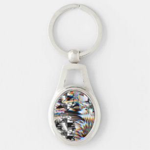 Rainbow Assault Keychain Ovalt Silverfärgad Nyckelring