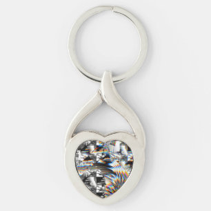 Rainbow Assault Twisted Heart Silverfärgad Nyckelring