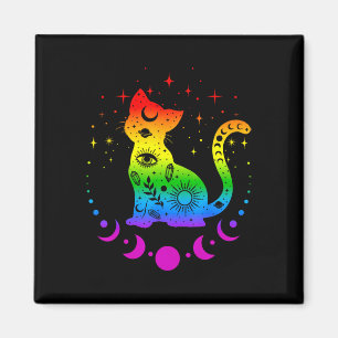 Rainbow Astrology Cat Lgbt Gay pride Flagga Magnet