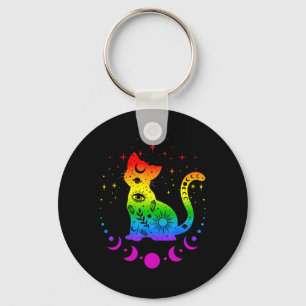Rainbow Astrology Cat Lgbt Gay pride Flagga Nyckelring