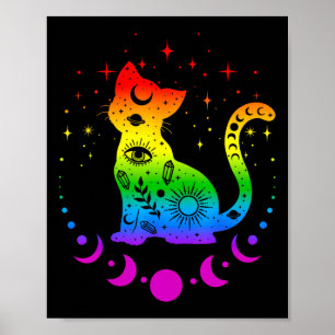 Rainbow Astrology Cat Lgbt Gay pride Flagga Poster