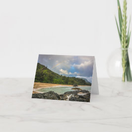 Rainbow at Lumaha'i Beach, Kauai, Hawaii Anteckningskort