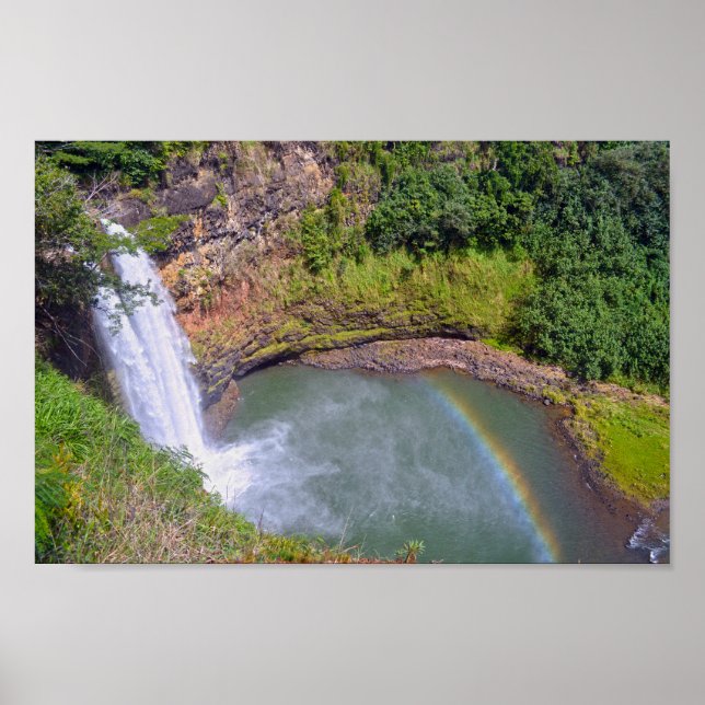 Rainbow at Wailua Falls, Kauai, Hawaii Poster (Framsidan)