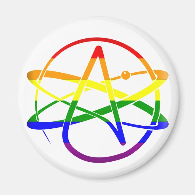 Rainbow Atheist Magnet (Framsidan)