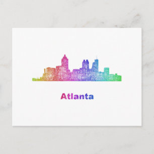 Rainbow Atlanta skyline Vykort