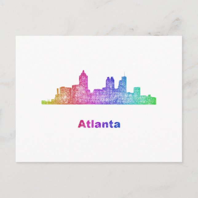 Rainbow Atlanta skyline Vykort (Framsida)